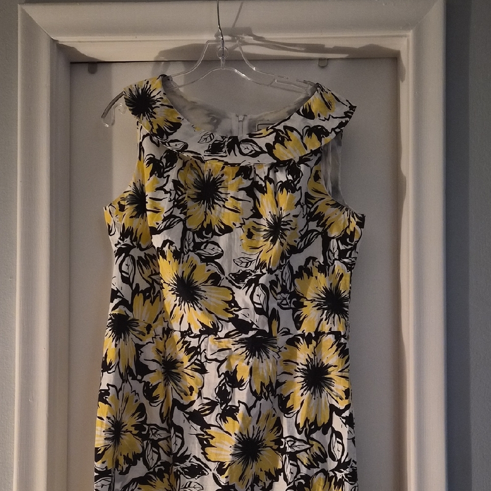 Karin Stevens Black and Yellow Floral Dress